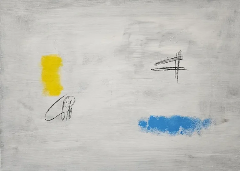 Abstraktes Acrylgemälde von Günter Huber, Zone7Art, 60x80cm, bunte Farbmischung, Kößlarn