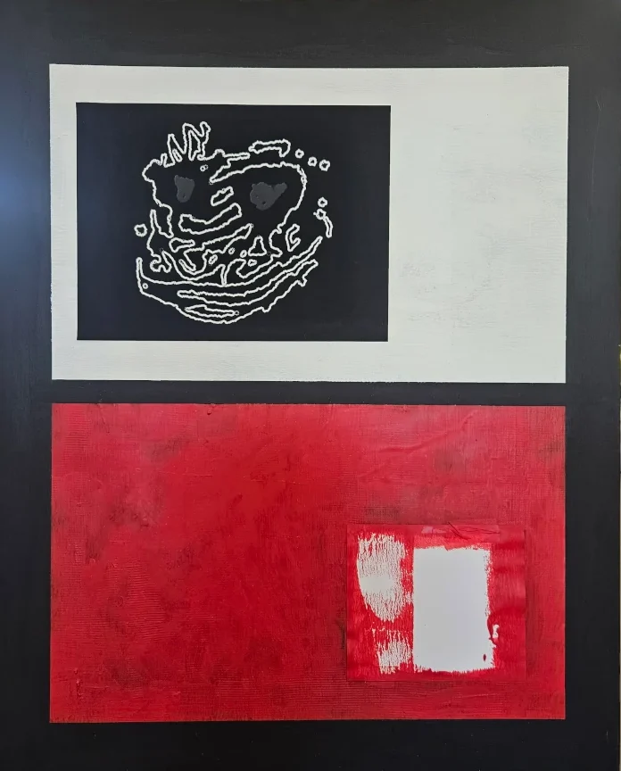 „Mixed-Media-Kunstwerk, Zone7Art, 75x100cm, Acryl und Collage auf Leinwand, Kößlarn“ Günter Huber - Zone7Art